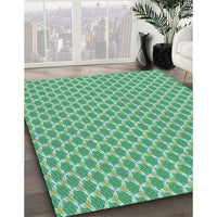 Patterned Green Rug, pat2545lblu