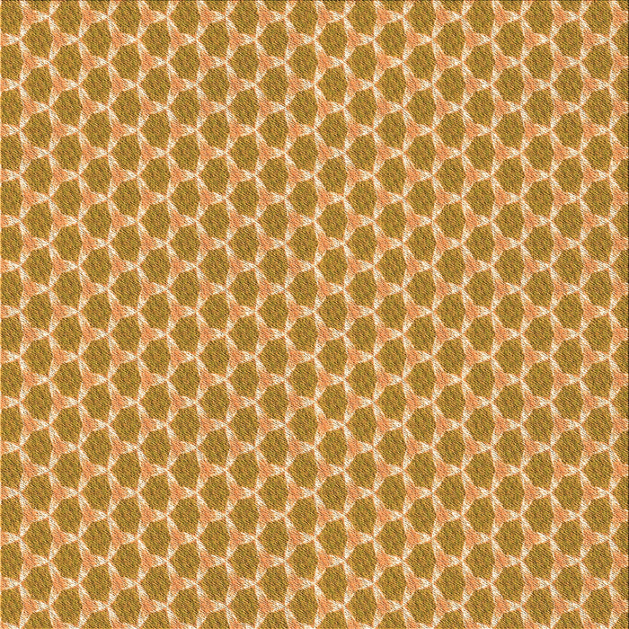 Round Patterned Orange Rug, pat2545org