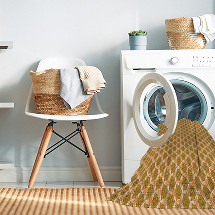 Machine Washable Transitional Orange Rug in a Washing Machine, wshpat2545org