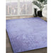 Machine Washable Transitional Medium Slate Blue Rug in a Family Room, wshpat2546blu