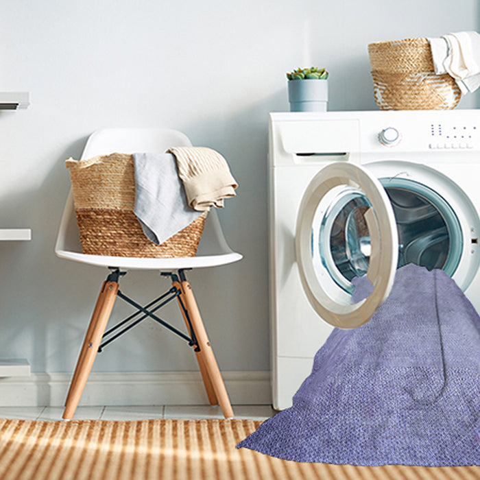 Machine Washable Transitional Medium Slate Blue Rug in a Washing Machine, wshpat2546blu