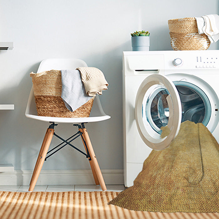 Machine Washable Transitional Bold Yellow Rug in a Washing Machine, wshpat2546brn