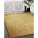 Machine Washable Transitional Bold Yellow Rug in a Family Room, wshpat2546brn