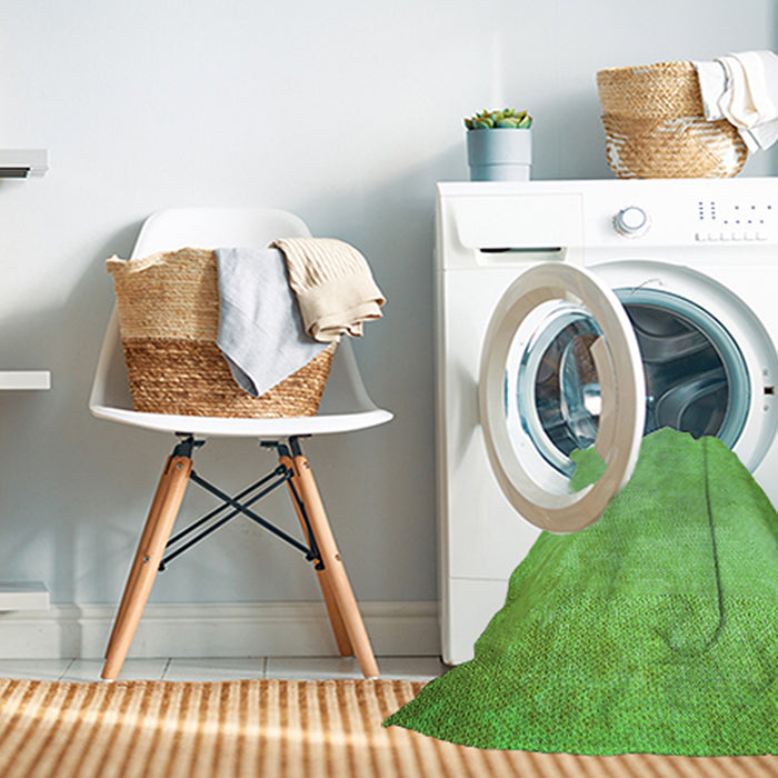 Machine Washable Transitional Emerald Green Rug in a Washing Machine, wshpat2546grn