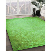 Patterned Emerald Green Rug, pat2546grn