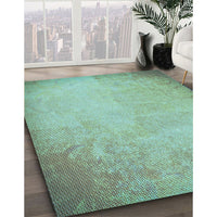 Patterned Forest Green Rug, pat2546lblu