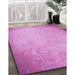 Machine Washable Transitional Violet Purple Rug in a Family Room, wshpat2546pur