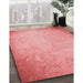 Patterned Pastel Pink Rug in Family Room, pat2546rd