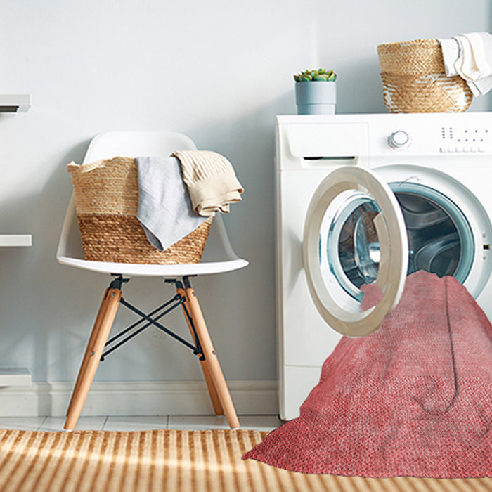 Machine Washable Transitional Pastel Pink Rug in a Washing Machine, wshpat2546rd