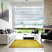 Square Patterned Yellow Rug in a Living Room, pat2546yw