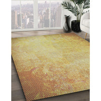 Patterned Mustard Yellow Novelty Rug, pat2546