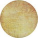 Sideview of Patterned Mustard Yellow Novelty Rug, pat2546