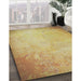 Machine Washable Transitional Mustard Yellow Rug in a Family Room, wshpat2546
