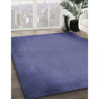 Patterned Medium Slate Blue Rug, pat2547blu