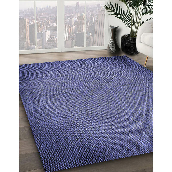 Patterned Medium Slate Blue Rug in Family Room, pat2547blu