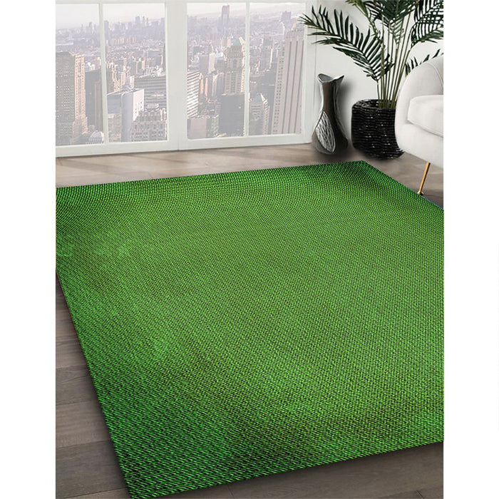 Patterned Deep Emerald Green Rug in Family Room, pat2547grn