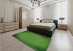Patterned Deep Emerald Green Rug in a Bedroom, pat2547grn