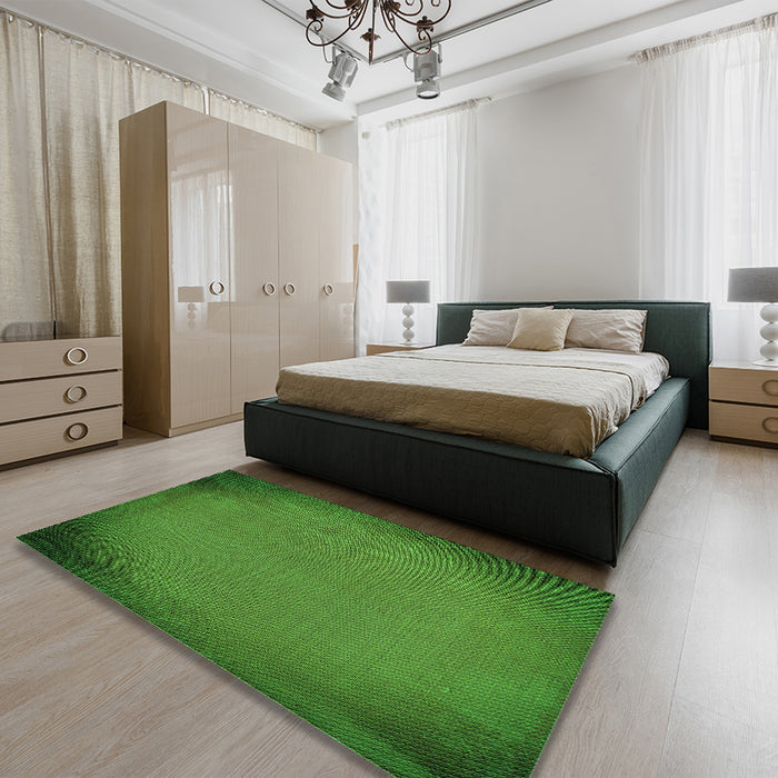 Patterned Deep Emerald Green Rug in a Bedroom, pat2547grn