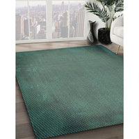 Patterned Mint Green Rug, pat2547lblu