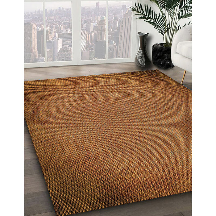 Patterned Orange Rug in Family Room, pat2547org