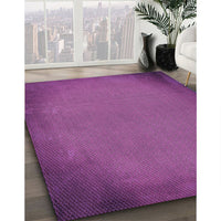 Patterned Dark Magenta Purple Rug, pat2547pur