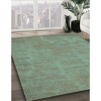 Patterned Hazel Green Rug, pat2548lblu