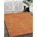 Patterned Orange Red Orange Rug in Family Room, pat2548org
