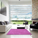 Square Patterned Neon Pink Rug in a Living Room, pat2548pur
