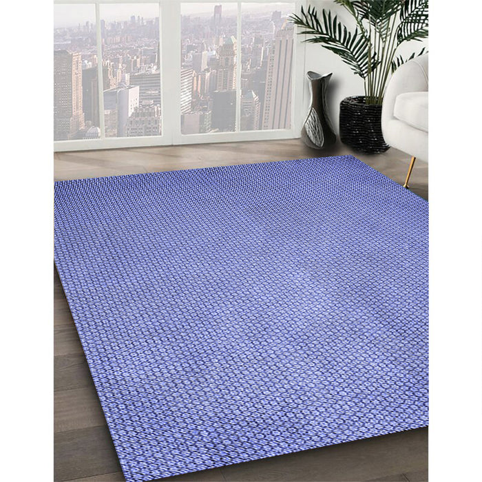 Patterned Denim Blue Rug in Family Room, pat2549blu