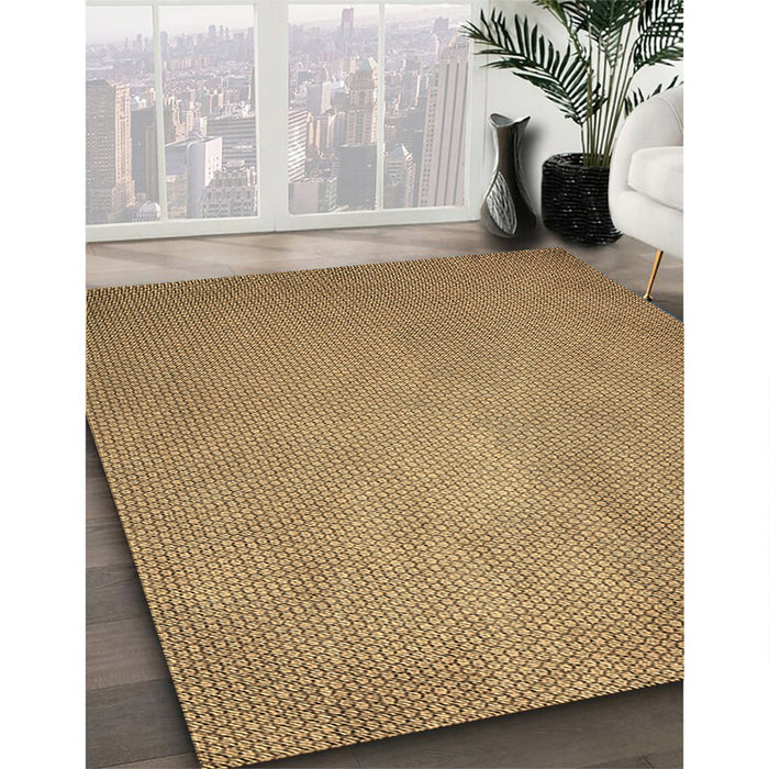 Patterned Orange Rug in Family Room, pat2549brn
