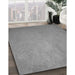 Patterned Cloud Gray Rug in Family Room, pat2549gry