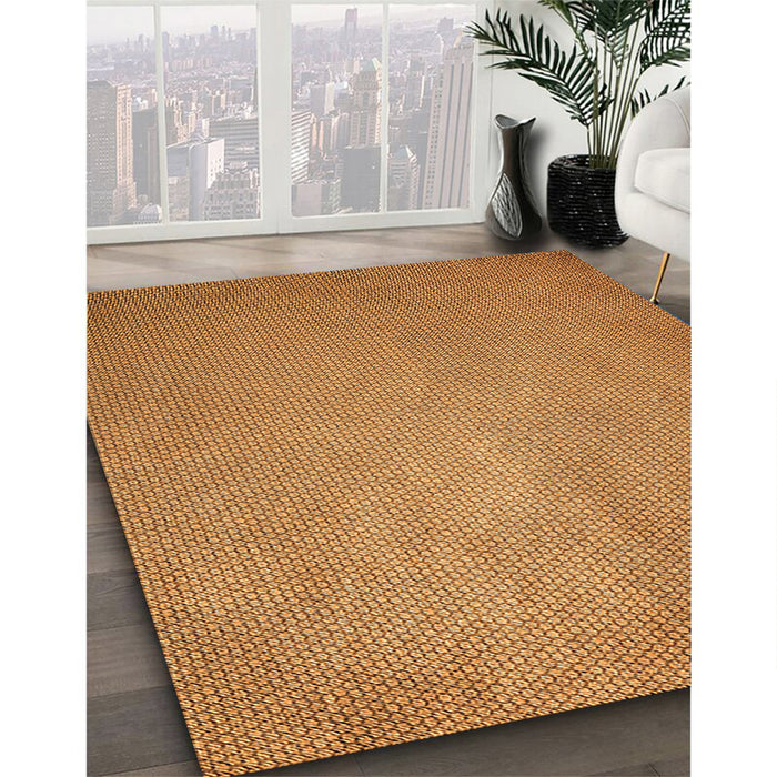 Patterned Mahogany Brown Rug in Family Room, pat2549org