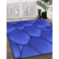 Patterned Blue Rug, pat255blu