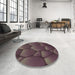 Round Patterned Puce Purple Rug in a Office, pat255brn