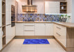 Patterned Blue Rug in a Kitchen, pat255pur