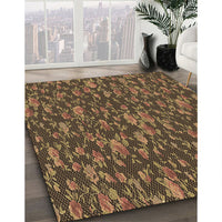 Patterned Cinnamon Brown Rug, pat2550brn