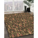 Machine Washable Transitional Cinnamon Brown Rug in a Family Room, wshpat2550brn