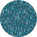 Square Machine Washable Transitional Dark Turquoise Green Rug in a Living Room, wshpat2550lblu