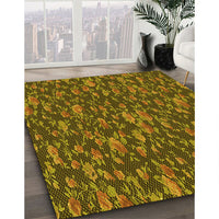 Patterned Caramel Brown Rug, pat2550yw