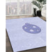 Machine Washable Transitional Lavender Blue Rug in a Family Room, wshpat2551blu