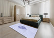 Patterned Lavender Blue Rug in a Bedroom, pat2551blu
