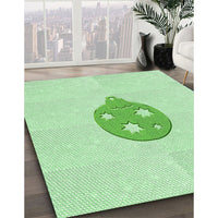Patterned Mint Green Rug, pat2551grn