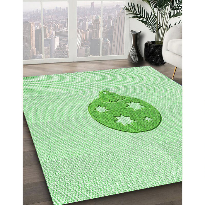 Patterned Mint Green Rug in Family Room, pat2551grn