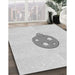 Patterned Platinum Gray Rug in Family Room, pat2551gry