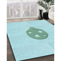 Patterned Diamond Blue Rug, pat2551lblu