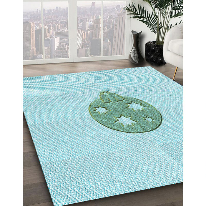 Patterned Diamond Blue Rug in Family Room, pat2551lblu