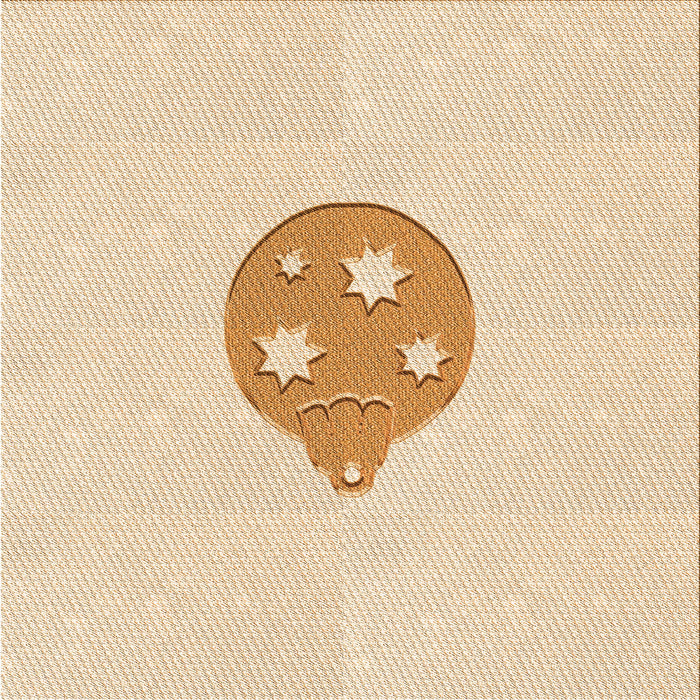 Round Patterned Orange Rug, pat2551org