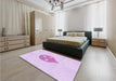 Patterned Violet Purple Rug in a Bedroom, pat2551pur