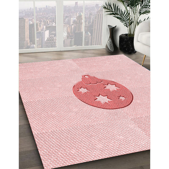 Machine Washable Transitional Pastel Red Pink Rug in a Family Room, wshpat2551rd