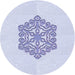 Square Patterned Lavender Blue Rug, pat2552blu